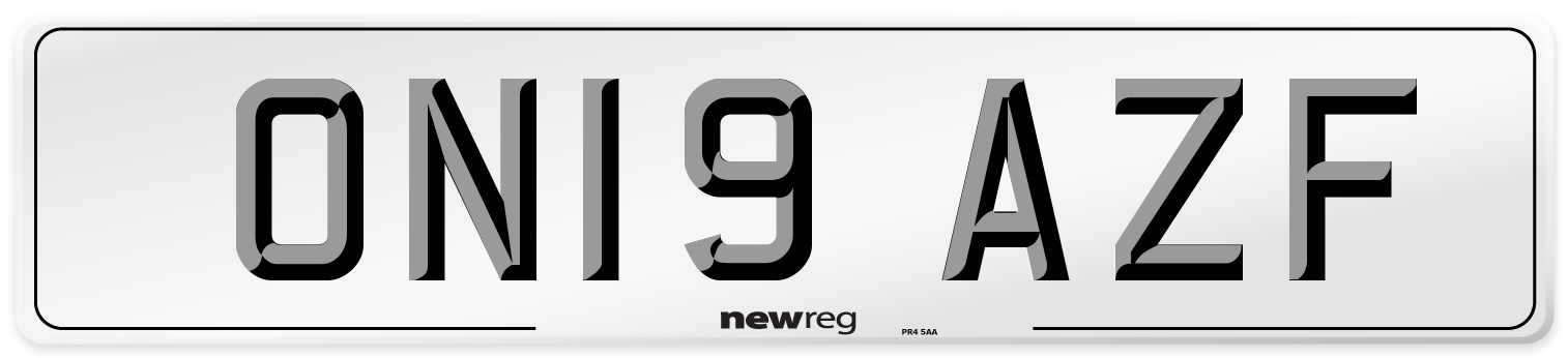 ON19 AZF Number Plate from New Reg
